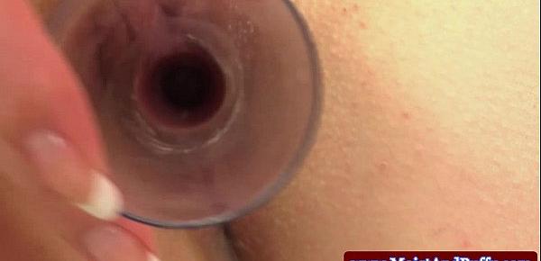  Great puffy peach being pumped and toyed